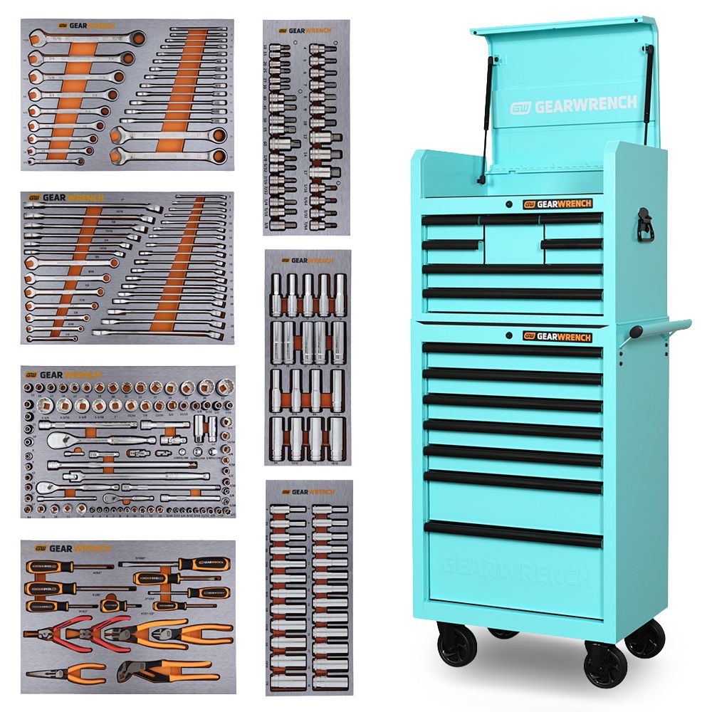 GEARWRENCH 55555N 234pce Tool Kit with 660mm (26") Game Changer Diamond Edition 7 Drawer Tool Chest & 7 Drawer Trolley – image 1
