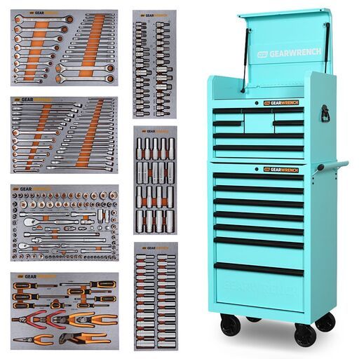 GEARWRENCH 55555N 234pce Tool Kit with 660mm (26") Game Changer Diamond Edition 7 Drawer Tool Chest & 7 Drawer Trolley