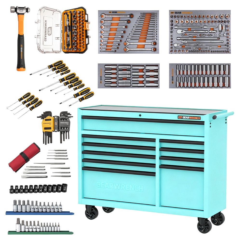 GEARWRENCH 89953DIAMOND 288pce Combination Tool Kit + 53" Diamond 10 Drawer Trolley – image 1