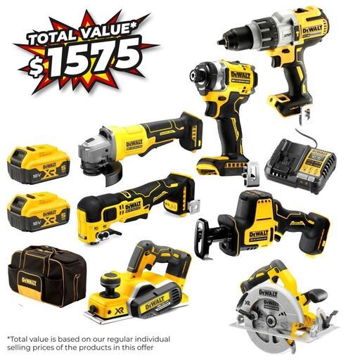 DeWalt DCZ587P2ST-XE 18V XR 5.0Ah Li-ion Cordless Brushless 7pce Combo Kit Value Pack