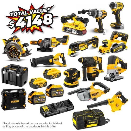 DeWalt DCZ1501P2X2ST-XE 18V/54V 5.0Ah-9.0Ah XR Mixed Voltage 15pce Mega Combo Kit Value Pack