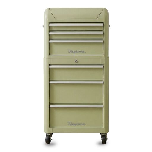 [Pre-Order] Daytona D3DSCG+ D3DSBG 24" 3 Drawer Storage Chest + 24" 3 Drawer Retro Storage Roller Cabinet - Pastel Green