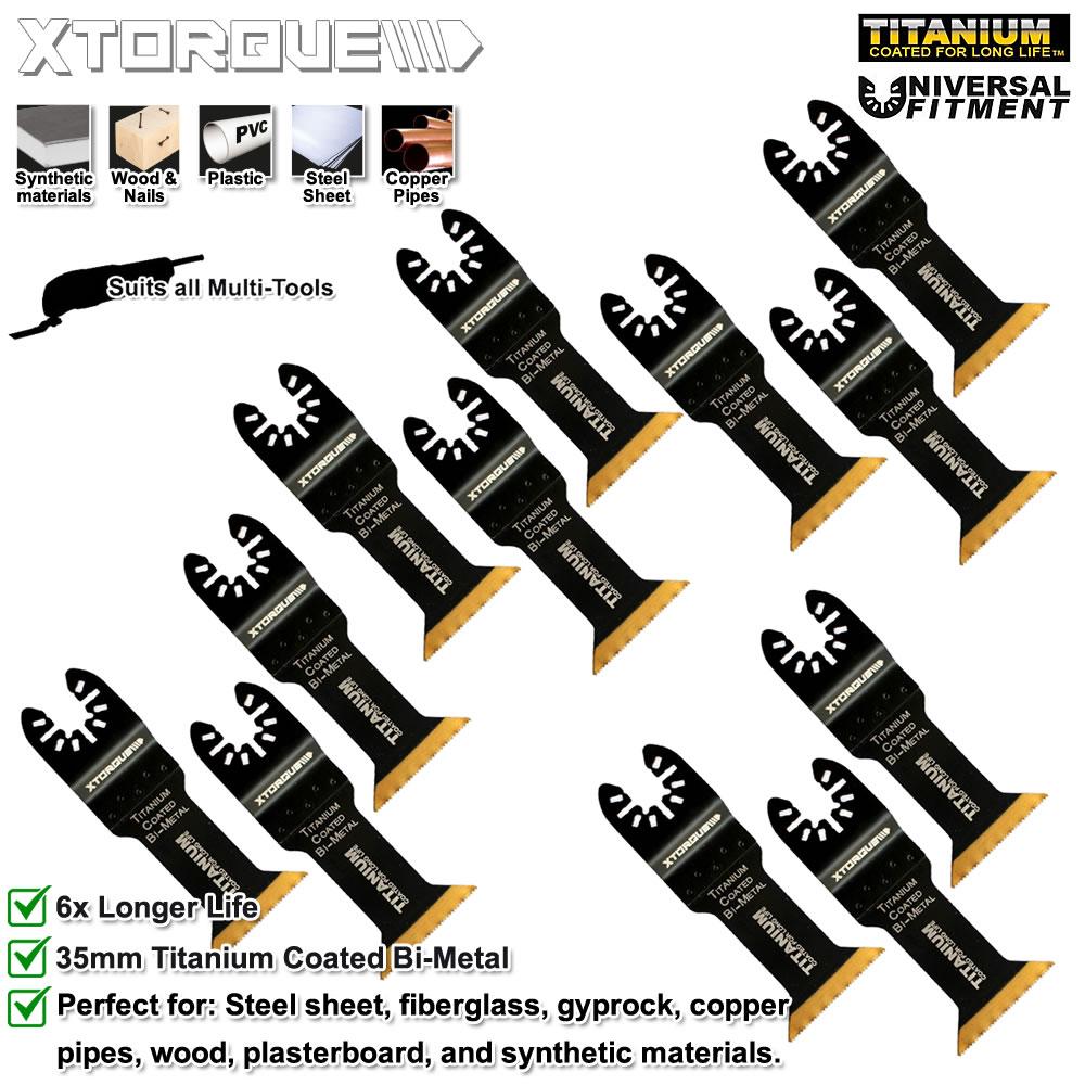 Xtorque X45T-4 Bi-Metal Titanium Coated Plunge Cutting Multi Tool Extra Long Blades – image 2