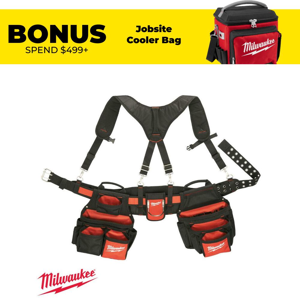 Milwaukee 48228120 Contractor Work Belt W/ Suspension Rig