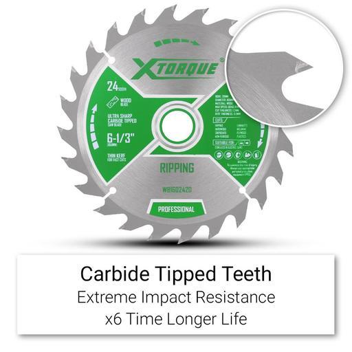 Xtorque WB1602420 160mm (6-1/2") 24-Teeth Wood Fast Cutting Carbide Tipped Saw Blade – image 2