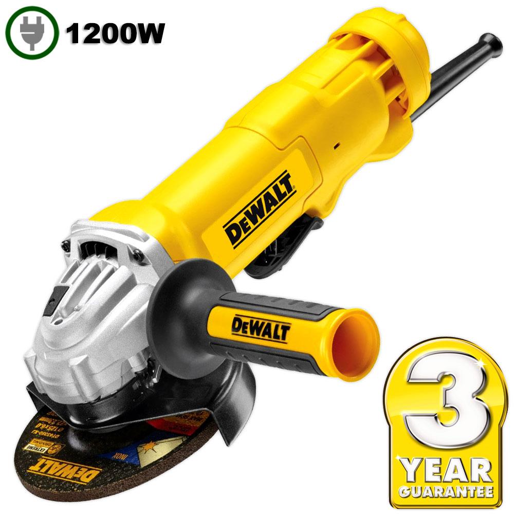 DeWalt DWE4213XE 1200W 125mm (5") No Lock Paddle Switch Angle Grinder