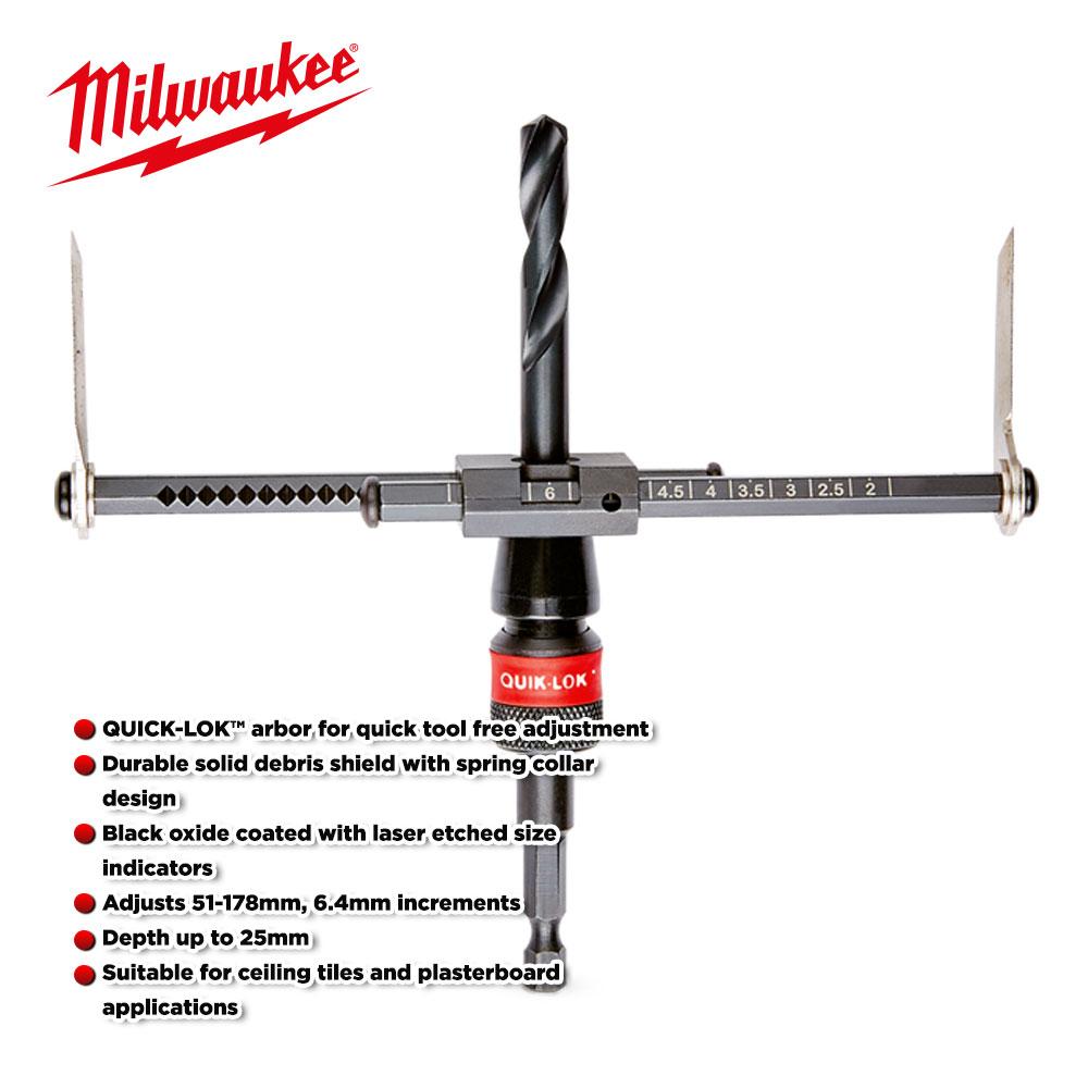 Milwaukee 49560260 178mm Metric Adjustable Hole Cutter