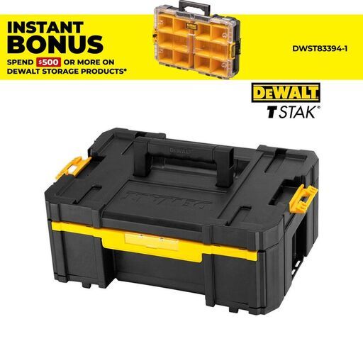 DeWalt DWST1-70705 TStak III Single Deep Drawer Storage Box with 6 Storage Totes