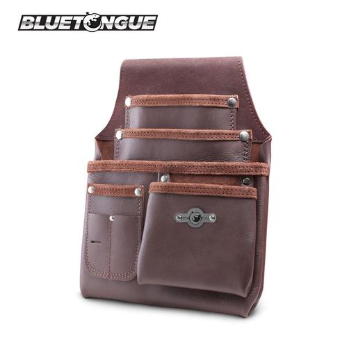 Bluetongue BLU4108 4 Pocket Brown Leather Tool Bag