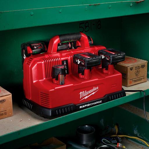 Milwaukee M12-18C3 12V - 18V Multi Voltage Rapid 6-Battery Charger Station – image 4