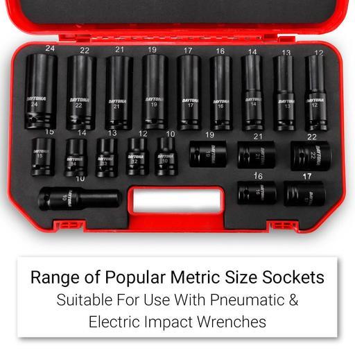 Daytona XTO20M 20pce 1/2" Drive 10-24mm Metric Impact Socket Set – image 2