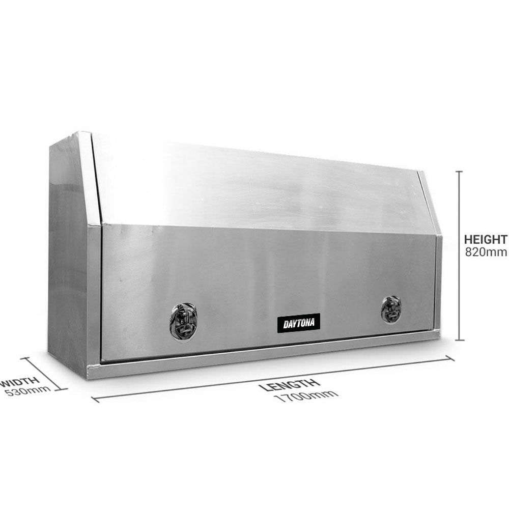 Daytona PIS1700 2mm 1700mm x 530mm x 820mm Full Lid Polished Aluminium Tool Box – image 3