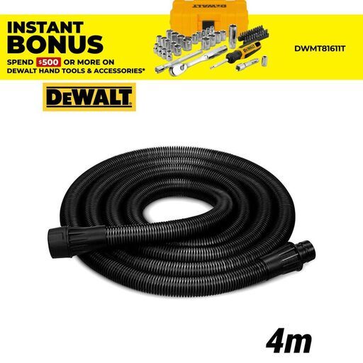 DeWalt DWV9316-XJ 4m Anti-Static Dust Extractor Hose to suit DWV900L & DWV902M Vacuums