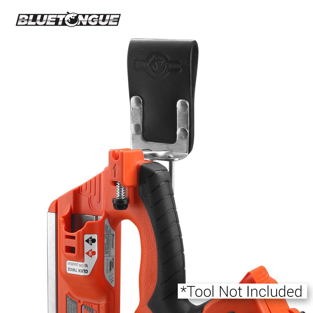 Bluetongue BLU4135 Black Leather Nail Gun Holder with Steel Hook
