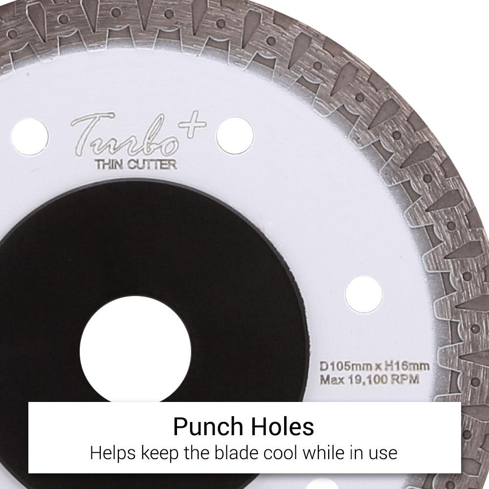Shinhan S105TT 105mm (4") Porcelain & Tile Ultra Thin Turbo Plus Diamond Saw Blade – image 5