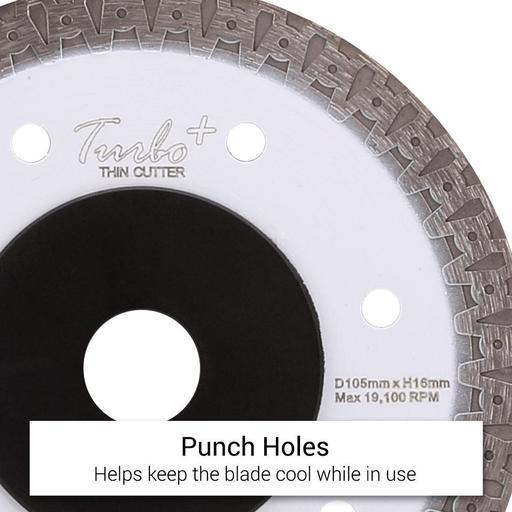Shinhan S105TT 105mm (4") Porcelain & Tile Ultra Thin Turbo Plus Diamond Saw Blade – image 5