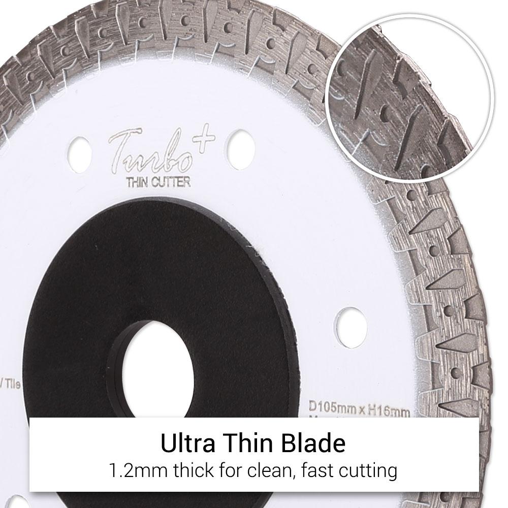 Shinhan S105TT 105mm (4") Porcelain & Tile Ultra Thin Turbo Plus Diamond Saw Blade – image 6