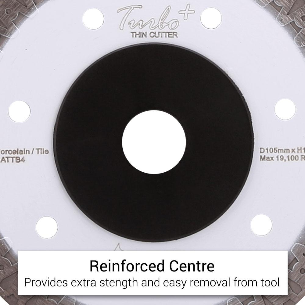 Shinhan S105TT 105mm (4") Porcelain & Tile Ultra Thin Turbo Plus Diamond Saw Blade – image 4