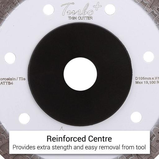 Shinhan S105TT 105mm (4") Porcelain & Tile Ultra Thin Turbo Plus Diamond Saw Blade – image 4