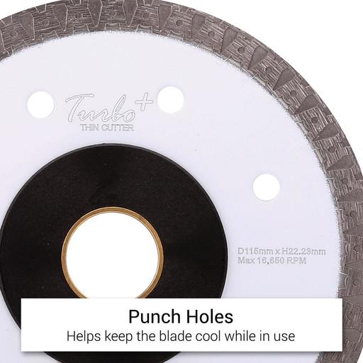 Shinhan S115TT 115mm (4-1/2") Porcelain & Tile Ultra Thin Turbo Plus Diamond Saw Blade – image 5