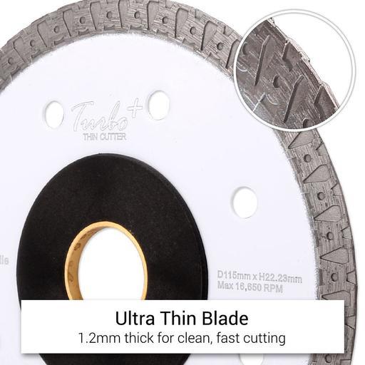 Shinhan S115TT 115mm (4-1/2") Porcelain & Tile Ultra Thin Turbo Plus Diamond Saw Blade – image 6
