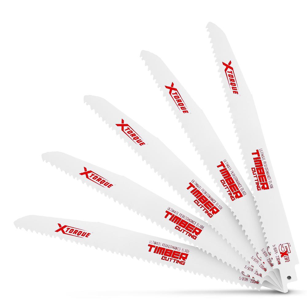 Xtorque XW22558 230mm 5/8 TPI Wood Reciprocating Saw Blade 5 Pack