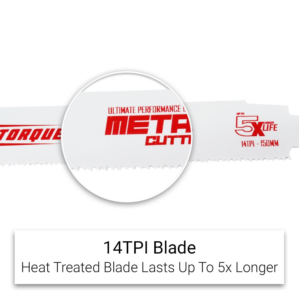 Xtorque XM15014 150mm 14 TPI Metal Reciprocating Saw Blade 5 Pack – image 3