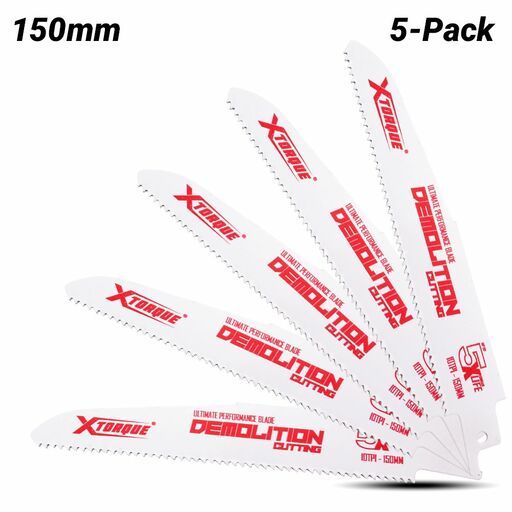 Xtorque XD15010 150mm 10 TPI Demolition, Fire & Rescue Reciprocating Saw Blade 5 Pack