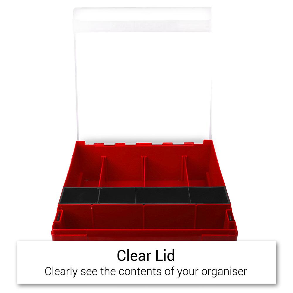Xtorque XT003C 130mm Deep Storage Organiser Box with Clear Lid and Adjustable Compartments – image 3