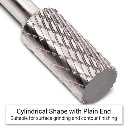 Xtorque XA0616 6mm x 16mm 1/4" Shank Tungsten Carbide Cylindrical Plain End Double Cut Burr – image 4