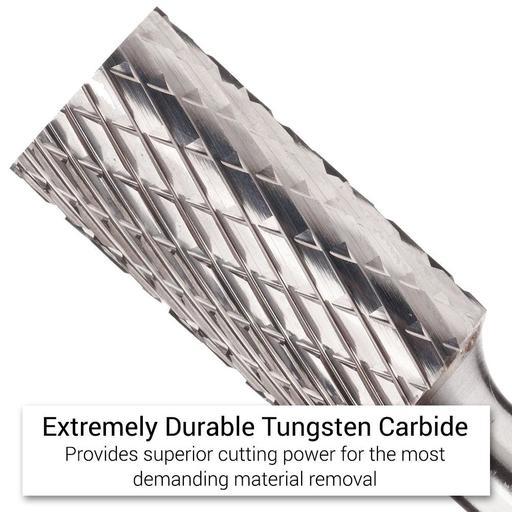 Xtorque XA0820 8mm x 20mm 1/4" Shank Tungsten Carbide Cylindrical Plain End Double Cut Burr – image 3