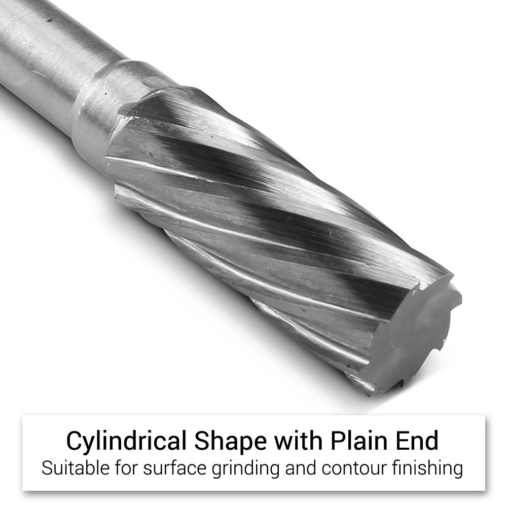 Xtorque X0820A 8mm x 20mm 1/4" Shank Tungsten Carbide Cylindrical Plain End Non-Ferrous Aluminium Burr – image 4