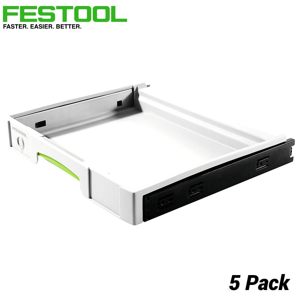 Festool SYS-AZ Set (500767) 5-Pack Systainer & Sortainer Pull-Out Drawer Set – image 1