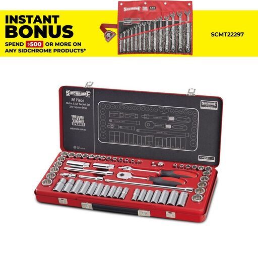 Sidchrome SCMT13110 56pce 3/8” Drive Metric & Imperial Socket Set
