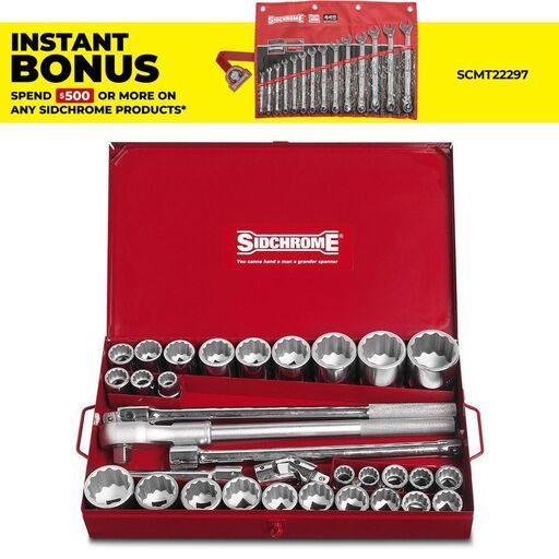 Sidchrome SCMT15106 32pce 3/4" Drive Metric/AF Socket set