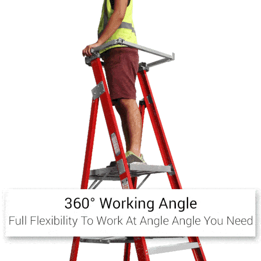 Climbrite CLIECO3STEP-SG 3-Step 0.9M Fibreglass Platform Ladder With Safety Gate – image 2