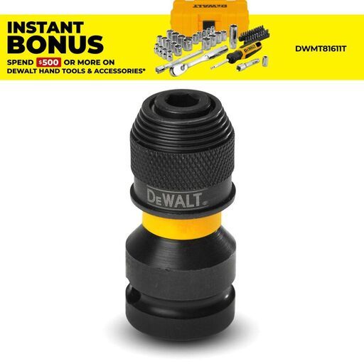 DeWalt DT7508-QZ 1/2" Square to 1/4" Hex Conversion Adapter Chuck