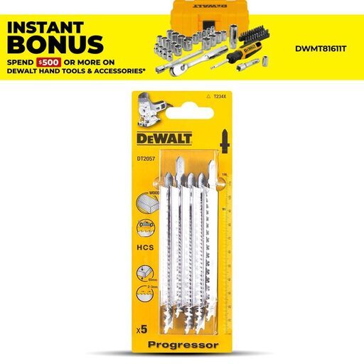 DeWalt DT2057-QZ 5pce Progressor HCS Jigsaw Blades Set
