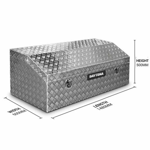 Daytona BTS1400 2mm 1480mm x 600mm x 500mm Slanted Lid Aluminium Tool Box – image 2