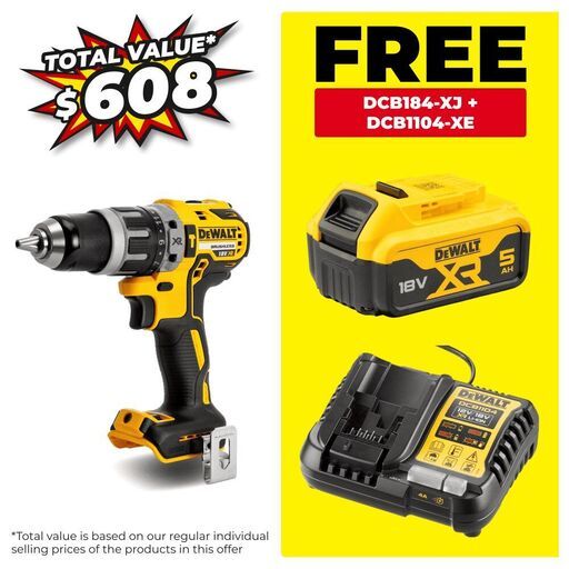 DeWalt DCD796N-XE 18V XR Li-ion Cordless Brushless Hammer Drill - Skin Only