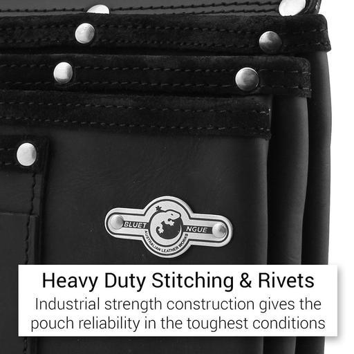Bluetongue BLU4140 Large Black Leather 3 Pocket Nail Bag – image 3