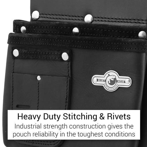 Bluetongue BLU4106 Black Leather 2 Pocket Nail Bag – image 3