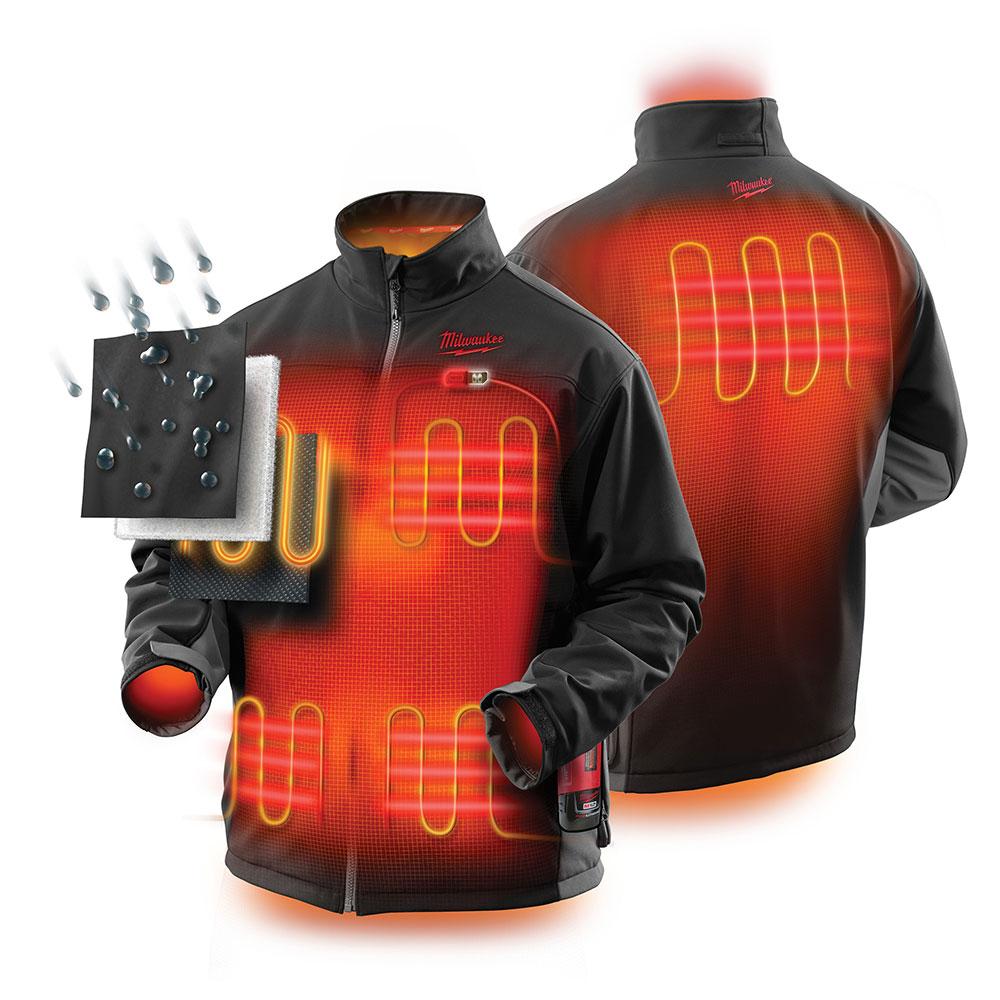 Milwaukee M12HJBLACK60L 12V Liion Cordless Black Heated Jacket (LARGE