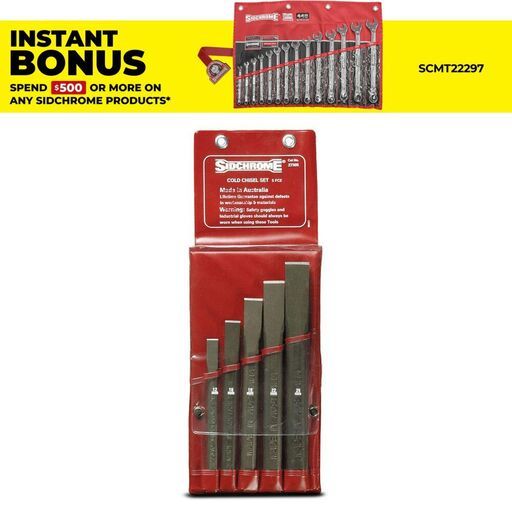 Sidchrome SCMT27305 5pce Cold Chisel Set