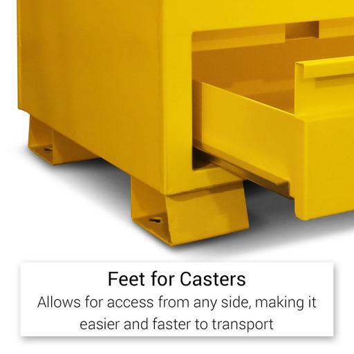 Daytona B1200-W 1220 x 765 x 890mm Yellow Steel Jobsite Tool Box Sitebox with Drawer and Caster Wheels – image 16