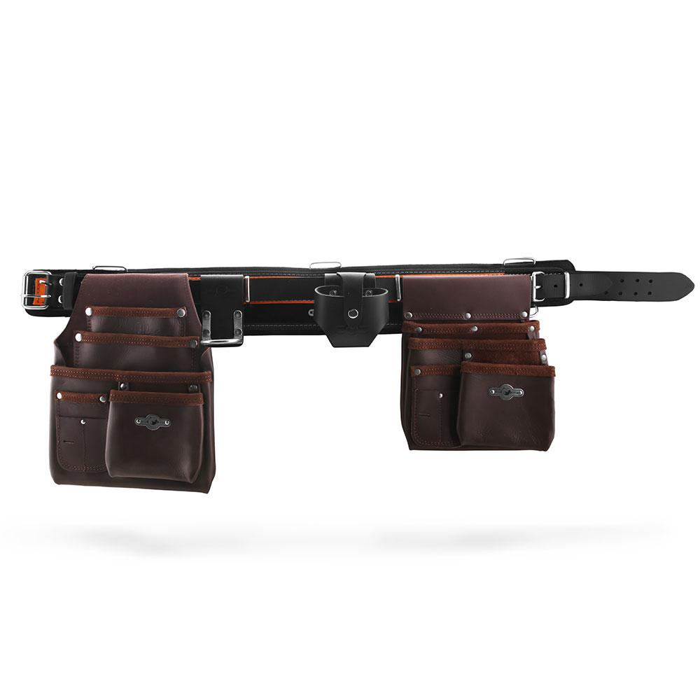 Bluetongue BLU4156-C Black Leather Heavy Duty Tool Belt With Back Support Carpenter Kit – image 4