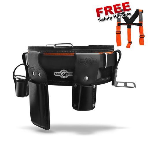 Bluetongue BLU4155-S 34" Black Leather Heavy Duty Tool Belt With Back Support Scaffolding Kit