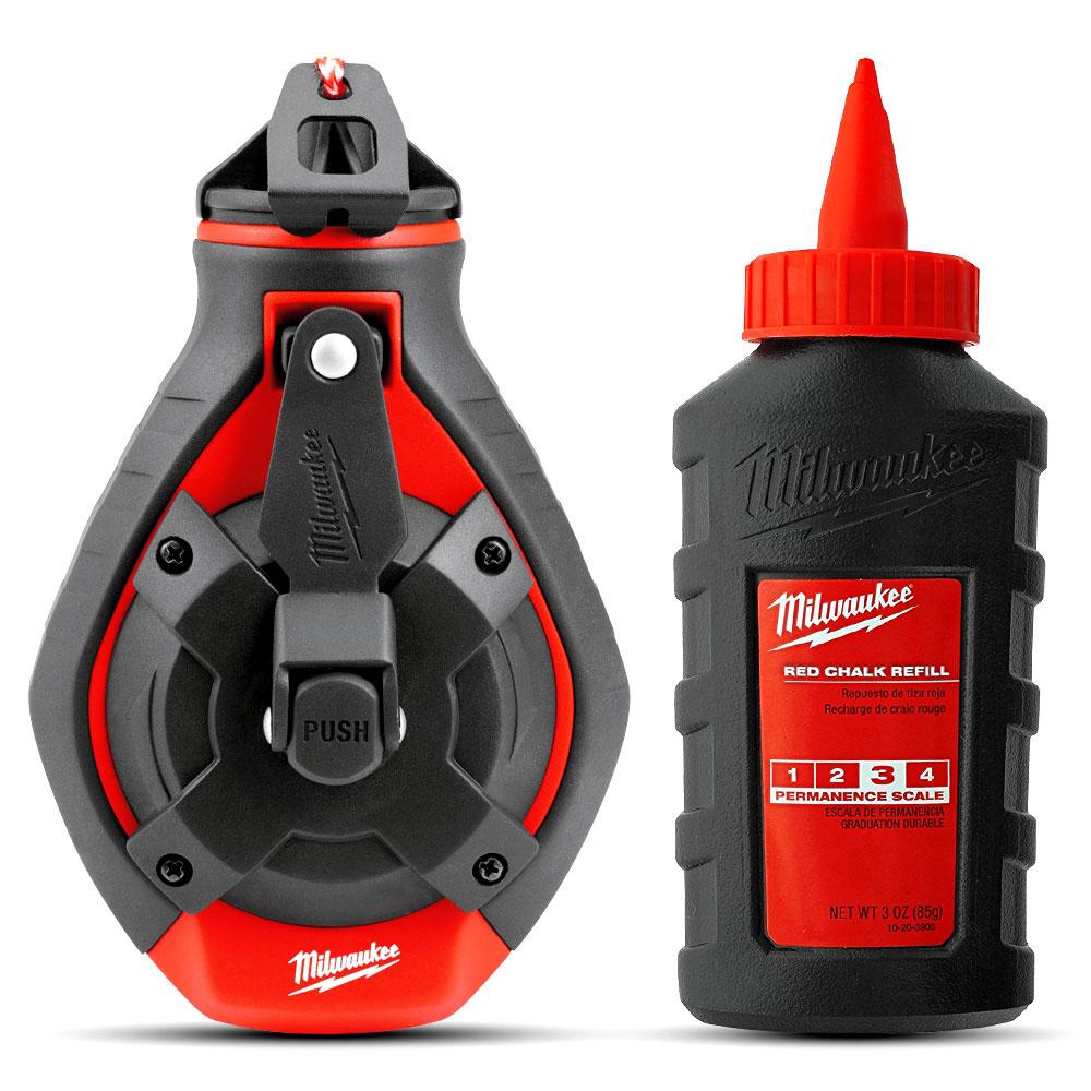 Milwaukee 48223986 30m Bold Line Chalk Reel & Red Chalk Refill