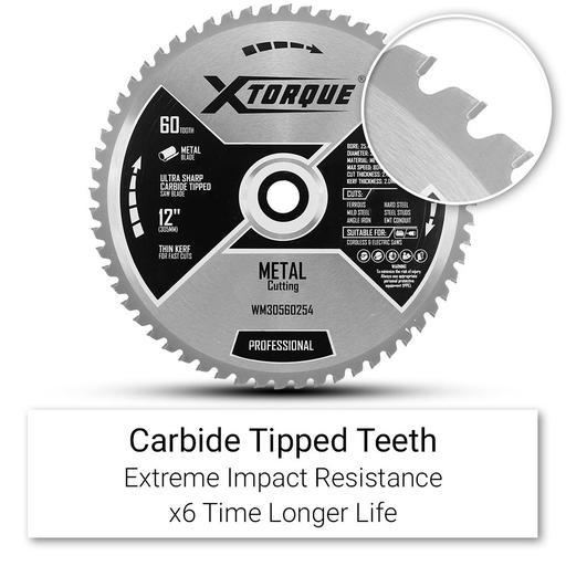 Xtorque WM30560254 305mm (12") 60-Tooth Metal Cutting Carbide Tipped Saw Blade – image 2