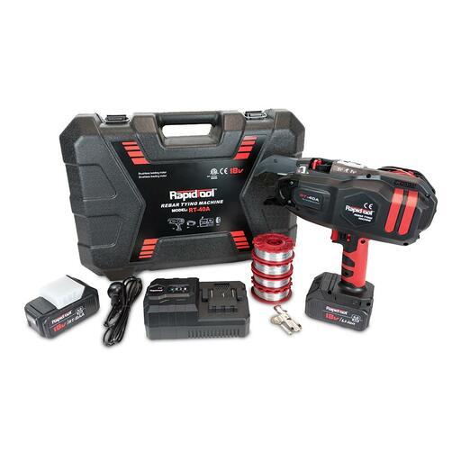 RAPIDTOOL RT-40A 18V 4.0Ah Li-ion Cordless Brushless Rebar Tying Machine Combo Kit – image 4